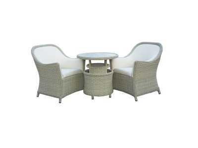 X25FLM80RD1 Monte Carlo 80cm Round Bistro Table with 2 Chairs Monte Carlo Garden Furniture