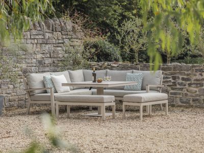 X25ZRM02 Zurich Modular Sofa with Square Tree-Free Adjustable Piston Casual Dining Table & 2 Benches - Mocha X25ZRM02 Zurich Modular Sofa with Square Tree-Free Adjustable Piston Casual Dining Table & 2 Benches - Mocha