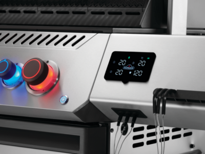 Napoleon digital thermometer on bbq