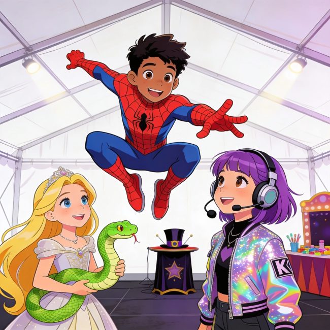 High-energy,Vector,Illustration,For,Kids’,Activities.,Centrally,Focused,Composition,With